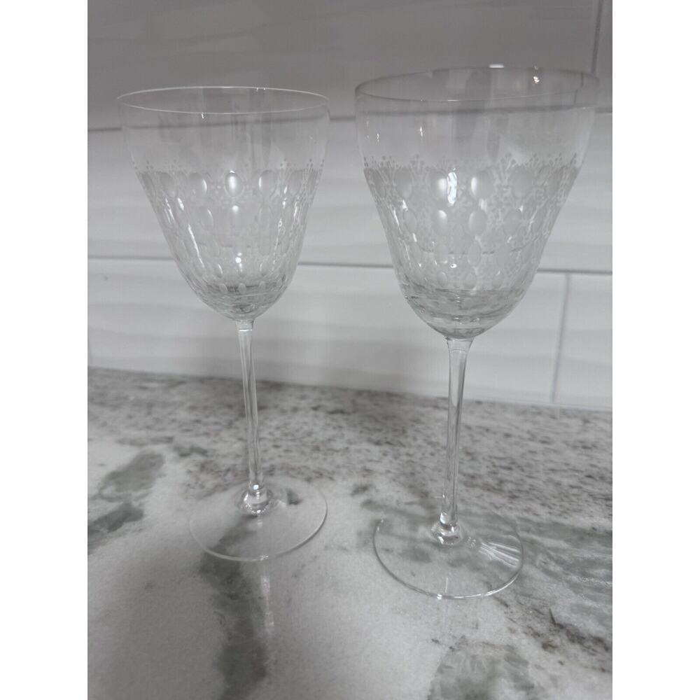 Rosenthal Motif Medium Crystal Wine Glasses Set of 2 Signed Retired
